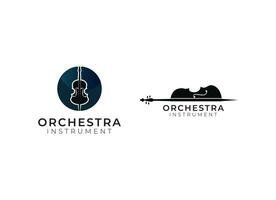 Violine Viola Orchester Logo Design. vektor