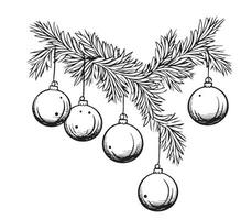 Weihnachten Bälle, Hand gezeichnet skizzieren. Symbol von Weihnachten und Neu Jahr. vektor