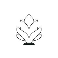 einfach Grün Natur Blätter Umwelt Monogramm Vektor Logo