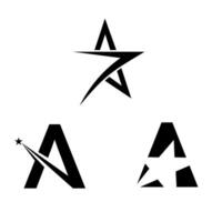 Brief oder Wort ein Schriftart mögen Star Grafik Symbol Logo Design abstrakt Konzept vektor