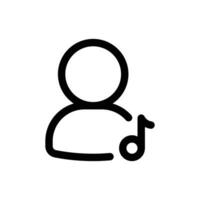 Audio- Benutzer Symbol im modisch Gliederung Stil isoliert auf Weiß Hintergrund. Audio- Benutzer Silhouette Symbol zum Ihre Webseite Design, Logo, Anwendung, ui. Vektor Illustration, Folge10.