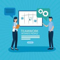 Teamwork und Geschäftsleute Vektor-Design vektor