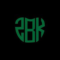 zbk brev logotyp kreativ design. zbk unik design. vektor