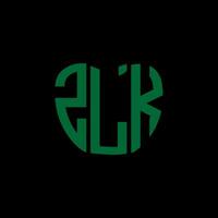 zlk brev logotyp kreativ design. zlk unik design. vektor