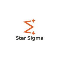 stjärna sigma symbol enkel rörelse geometrisk design logotyp vektor