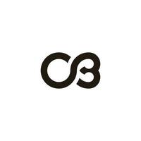 brev cb länkad slinga logotyp vektor