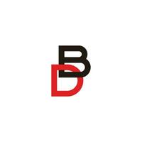 Brief db bunt verknüpft Schriftart Logo Vektor