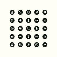 social media logotyper i en klar vektor formatera