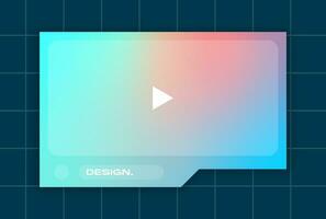 Landschaftsrahmen für Video-Media-Player-Schnittstelle. Online-Stream im futuristischen Technologiestil. vektor