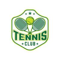 tennis logotyp tennis klubb sporter bricka mall design vektor