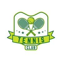 tennis logotyp tennis klubb sporter bricka mall design vektor