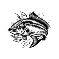 schwarz und Weiß Fisch Vektor Design