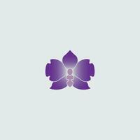 Orchidee Blume Logo im lila vektor