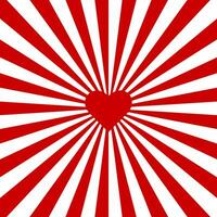röd virvlande mönster bakgrund. virvel starburst spiral snurra fyrkant med röd hjärta. helix rotation strålar. konvergerande skalbar Ränder. vektor illustration