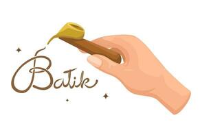 batik konst kanting skrivning tecknad serie illustration vektor