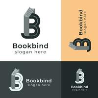 minimal b Brief Logo Vorlage, b und Buch Logo Vorlage vektor