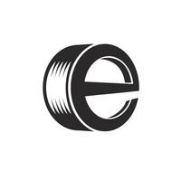 text e för däck företag logotyp vektor