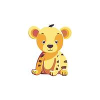 süß Baby Tiger Charakter Vektor Illustration isoliert auf ein Weiß Hintergrund