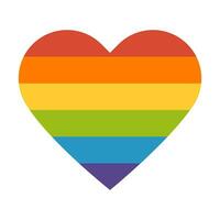 HBTQ stolthet symbol. regnbåge färgad flagga hjärta form. vektor