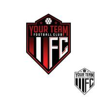 elegant modern rot Fußball Fußball Abzeichen Logo vektor