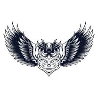 flygande Uggla med öppen vingar och klor logotyp vektor
