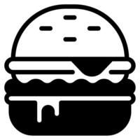 snabb mat hamburgare ikon vektor