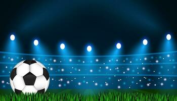 fotboll boll på de bakgrund av de arena. vektor illustration