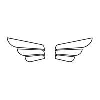 Flügel Symbol im einfach Stil Gliederung vektor