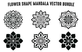 schwarz und Weiß abstrakt kreisförmig Muster mandala, Mandala Linie Zeichnung Design, Zier Mandala mit Blumen- Muster, Zier Luxus Mandala Muster, einstellen von Vektor Boho Mandala Illustration