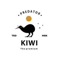 Jahrgang retro Hipster Kiwi Logo Vektor Silhouette Kunst Symbol