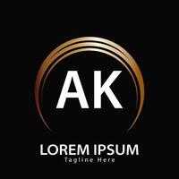 brev ak logotyp. en k. ak logotyp design vektor illustration för kreativ företag, företag, industri. proffs vektor