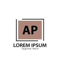 brev ap logotyp. en sid. ap logotyp design vektor illustration för kreativ företag, företag, industri. proffs vektor