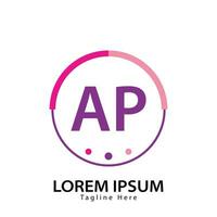 brev ap logotyp. en sid. ap logotyp design vektor illustration för kreativ företag, företag, industri. proffs vektor