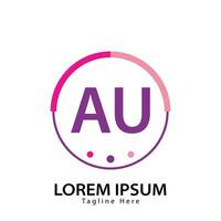 Brief au Logo. ein u. au Logo Design Vektor Illustration zum kreativ Unternehmen, Geschäft, Industrie. Profi Vektor