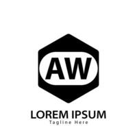 Brief aw Logo. ein w. aw Logo Design Vektor Illustration zum kreativ Unternehmen, Geschäft, Industrie. Profi Vektor