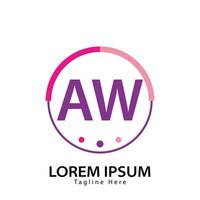 Brief aw Logo. ein w. aw Logo Design Vektor Illustration zum kreativ Unternehmen, Geschäft, Industrie. Profi Vektor