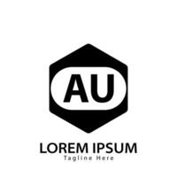 Brief au Logo. ein u. au Logo Design Vektor Illustration zum kreativ Unternehmen, Geschäft, Industrie. Profi Vektor