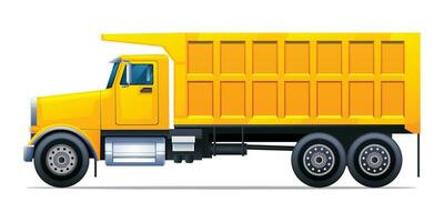 dumpa lastbil sida se vektor tecknad serie illustration. tung maskineri konstruktion fordon isolerat på vit bakgrund