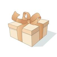 Karikatur Geschenk Box Vektor auf Weiß Hintergrund