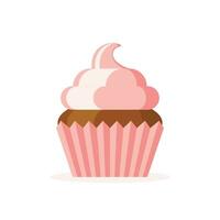 Süss Essen Symbol im eben Stil. Geburtstag Kuchen Vektor Illustration auf isoliert Hintergrund. Cupcake Zeichen Geschäft Konzept.