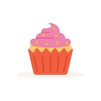 ljuv mat ikon i platt stil. födelsedag kaka vektor illustration på isolerat bakgrund. muffin tecken företag begrepp.