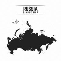 einfache schwarze karte von russland isoliert auf weißem hintergrund vektor