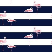 Flamingo auf Streifen Stoff Muster Design vektor