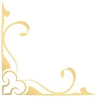 guld årgång barock hörn prydnad retro mönster antik stil akantus. dekorativ design element filigran kalligrafi. du kan använda sig av för bröllop dekoration av hälsning kort och laser skärande. vektor