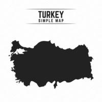 einfache schwarze Karte der Türkei isoliert auf weißem Hintergrund vektor