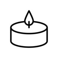 Teelicht Kerze Symbol im Linie Stil Design isoliert auf Weiß Hintergrund. editierbar Schlaganfall. vektor