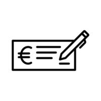 prüfen Instrument, Geld prüfen mit europäisch Euro Symbol Symbol im Linie Stil Design isoliert auf Weiß Hintergrund. editierbar Schlaganfall. vektor