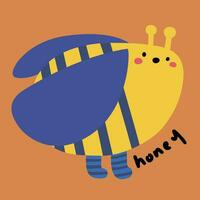 kreativ Hand gezeichnet süß Biene Illustration vektor
