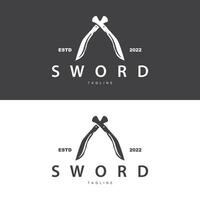 svärd logotyp, enkel kämpe skärande verktyg design illustration mall vektor