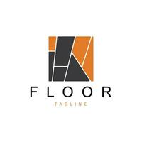 Fußboden Logo Design zum Zuhause Keramik Dekoration mit minimalistisch abstrakt Formen, Vektor Schablone Illustration